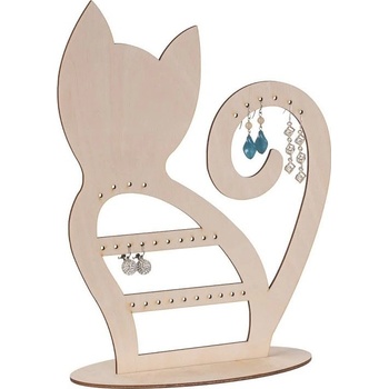 ČistéDřevo dřevěná kočka na šperky