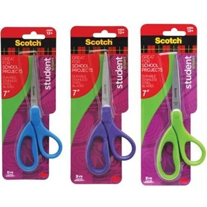 3M Ножица Scotch Student 1407 S mix 18 см, ергономични цветни дръжки, Цветови избор Светло син