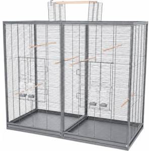 INTER-ZOO Pet Products Клетка за птици Verra 125, 5 x 61 x 109/127 cm СИВА