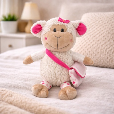 Sleepwell vankúš Ovečka ružová Mikroplyš 30 cm