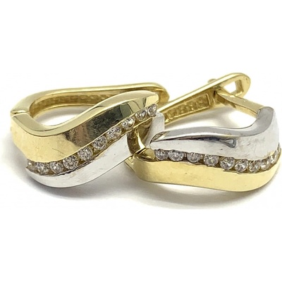 Jan Kos jewellery zlaté náušnice s bílým kamenem 59623775