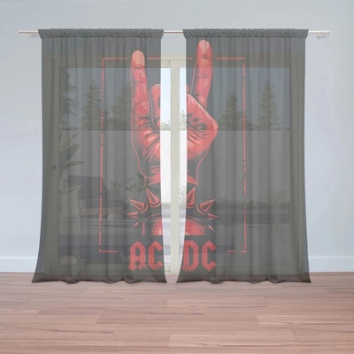 Sablio Záclony ACDC Červená ruka: 2ks 150x250cm