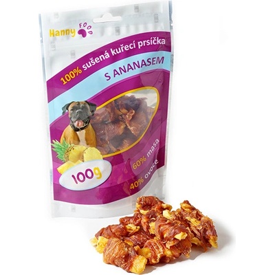 Hanny Food Sušené kuracie prsia s ananasom 100 g