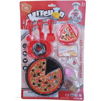 Пица, комплект със сладолед и прибори за хранене