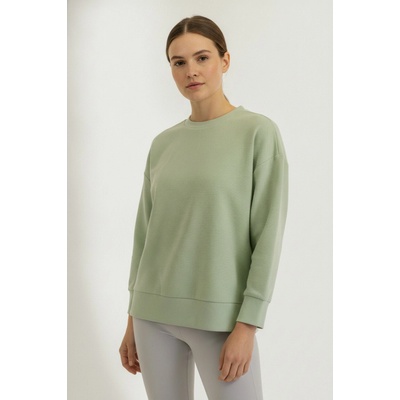 Jana Ina dámská khaki mikina crewneck oversized bez potisku