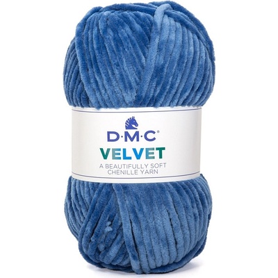 Příze žinylková VELVET od DMC 100g, modrá