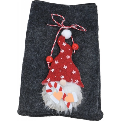 Home Styling Collection Vánoční pytel na dárky se skřítkem 12 x 14,5 cm barva šedá – Hledejceny.cz