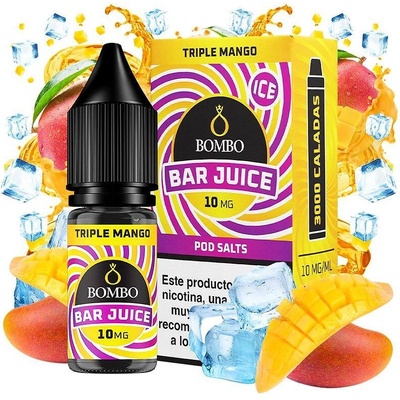 Bombo Bar Juice Triple Mango Ice Nic Salts 10ml