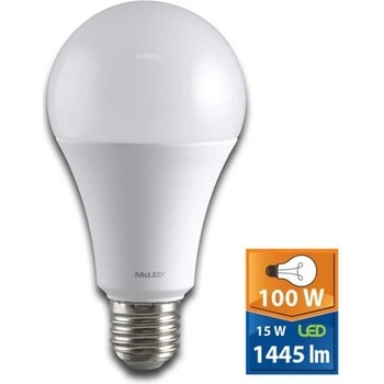 McLED LED žárovka E27 15W 100W teplá bílá 2700K