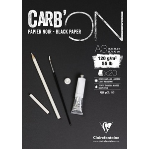 Clairefontaine Carbon Glued Pad Скицник 20 A3 120 g (975040C)
