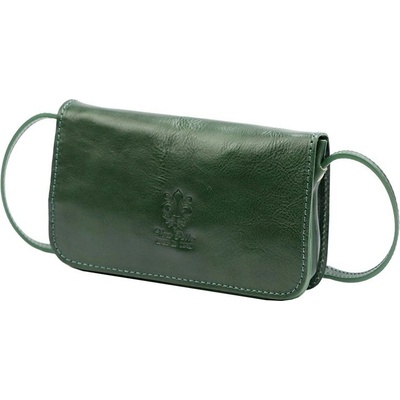 Pevná malá kožená crossbody kabelka Florence 107 tmavězelená