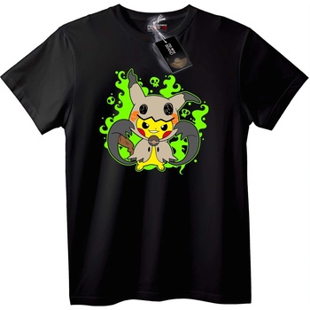 NOONEBRAND Тениска Пикачу Еви Сливане - 4XL, Black