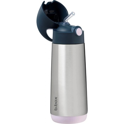 b.box Termoska na pití s brčkem 500 ml indigo růžová