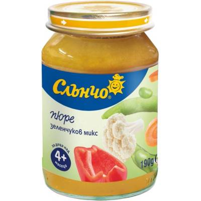 Слънчо Зеленчуково пюре Слънчо - Зеленчуков микс, 190 g (2491)