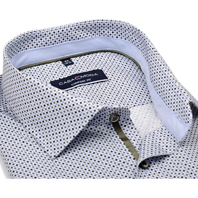 Casa Moda Comfort Fit košile s bronzovo-modrými čtverečky a vnitřním límcem extra prodloužený rukáv
