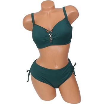 Image 1 of Дамски макси бански в тъмнозелено с метално украшение