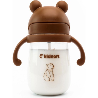 Kidnort hrnček so slamkou Bringebaer 300 ml hnedý