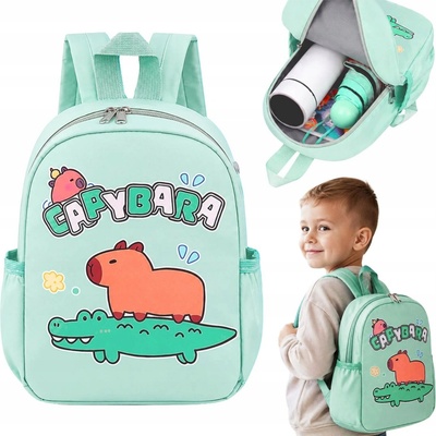 PREDKOLÁČIKOVÝ BATOH NA VÝLETY 20L ŠKÔLKÁRSKY CAPYBARA ZELENÝ