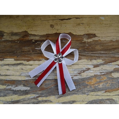 Svatební vývazek - bílá / bordó 37 – Zboží Mobilmania