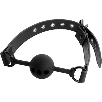 Image 1 of Fetish Submissive Bondage Breathable Silicone Ball Gag Black