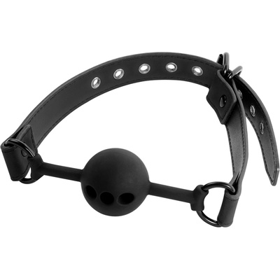 Fetish Submissive Bondage Breathable Silicone Ball Gag Black