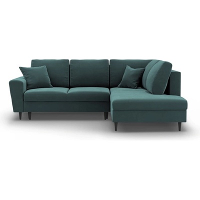 Cosmopolitan Design Кадифен разтегателен ъглов диван с място за съхранение в петролен цвят (десен ъгъл/L форма) Kyoto - Cosmopolitan Design (COS_RCF_L_2_F1_KYOTO7)