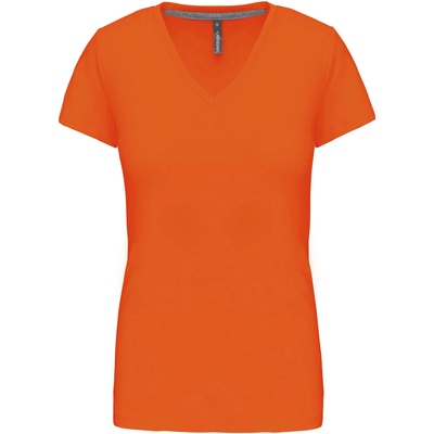 Kariban v-neck k381 / Дамска тениска с къс ръкав - оранжева xl (20k38123504)