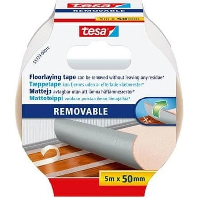 Tesa Removable 55729 Obojstranná podlahová páska odstrániteľná bez stôp 50 mm x 5 m
