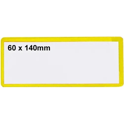 Magnetické kapsy na štítky – žlutá, 60×140 mm, balení 100 ks