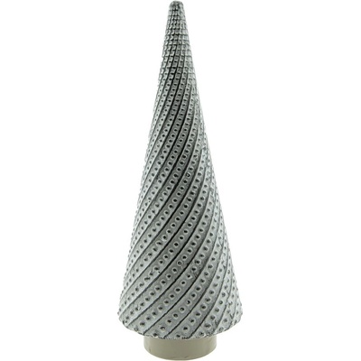 Šedý porcelánový dekorační vánoční stromek S Ø 8*22 cm Clayre & Eef
