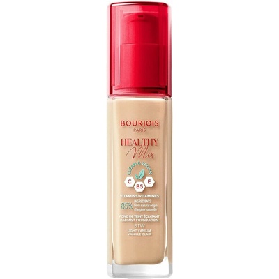 Bourjois Paris Healthy Mix Clean & Vegan Radiant Foundation hydratační a rozjasňující make-up 51W Light Vanilla 30 ml