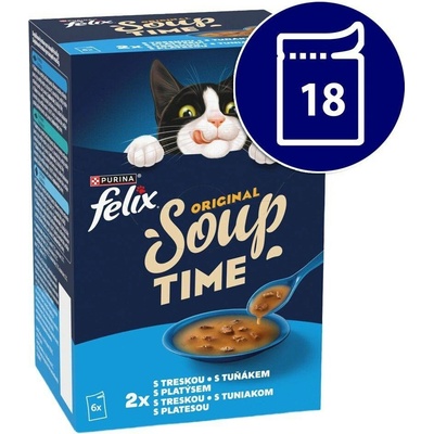 Felix Soup treska tuňák platýs 18 x 48 g