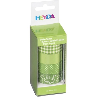 HEYDA Sada papierových pások svetlo zelený mix 1,5 cm x 5 m