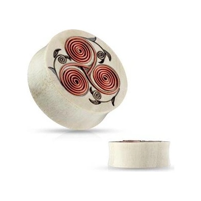 Šperky4U dřevěný plug do ucha se spirálami PL01197-22