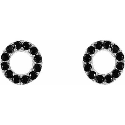 INFINITYSILVER Zlaté náušnice černá kolečka Au585/1000 ABKE236BLZs1,34