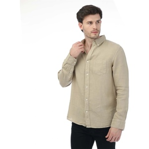 Gant Regular Fit Garment Dyed Linen Shirt - Beige