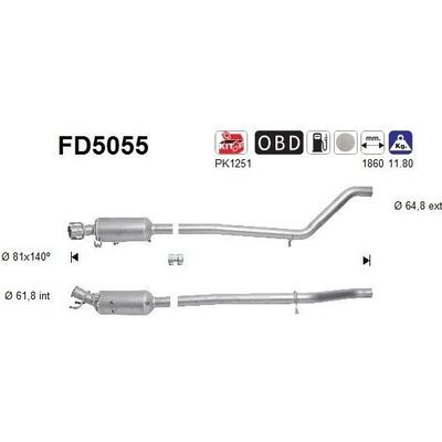 Filtr sazových částic, výfukový systém AS FD5055