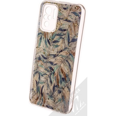 Pouzdro 1Mcz Gold Glam Boho Skinny TPU ochranné Xiaomi Redmi Note 10, Redmi Note 10S, Poco M5s béžové zelené