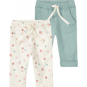 Lupilu Dievčenské tepláky pre bábätká BIO 2 kusy biela mentolová