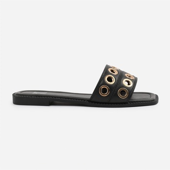 Wheres That From Сандали Wheres That From Black PU Bonnie Flatform Sandal - Black