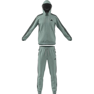 adidas Мъжки анцуг Adidas 3S Fleece Tracksuit Mens - Grey/Black