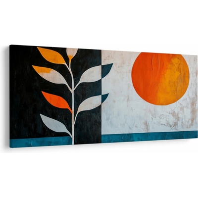 Obraz - Abstrakcia rastliny a slnka, jednodielne 250x125 cm