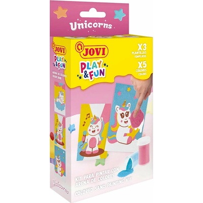 Jovi Play&Fun mini kreatívna sada na maľovanie pieskom 9 dielov Jednorožce