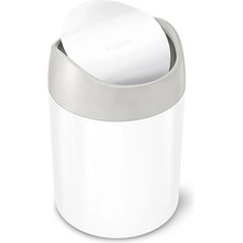 SIMPLEHUMAN CW2079 Mini odpadkový koš na stůl, 1,5 l, bílá ocel