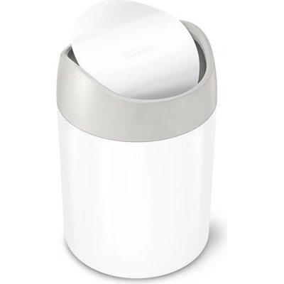 SIMPLEHUMAN CW2079 Mini odpadkový koš na stůl, 1,5 l, bílá ocel