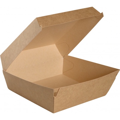COpack - Krabička / box papírový na burger 135 x 135 x 100 mm - KRAFT hnědý (50 ks)