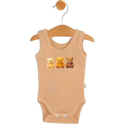 Rainy Бебешко боди потник Rainy - Love you bearly, мока, 56 cm, 1-2 м (617495)