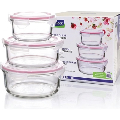 Glasslock Sklenená dóza okrúhla 400 + 715 + 950 ml