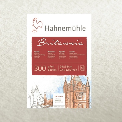 Hahnemühle akvarelový blok Britannia 300 GR/M2 Lisovaný Za tepla 12 listov 24x32 cm