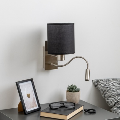 Brilagi - LED Аплик NUBILA 1xE27/25W/230V + LED/3W хром/черен (BG1556N)